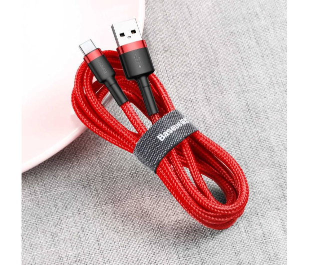Baseus Kabel Cafule USB-A / USB-C QC 3.0 3A 0.5 m - czerwony - 1502152 - zdjęcie 3